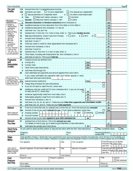 Form 1040 Page 2